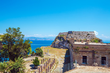 Fototapeta na wymiar Old Fortress in Kerkyra, Corfu island