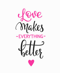 Romantic love lettering typography
