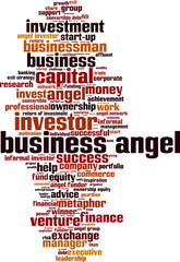 Business angel word cloud concept. Vector illustration