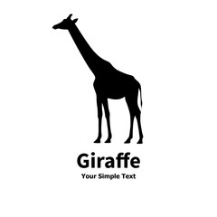 Vector illustration of a silhouette of a giraffe