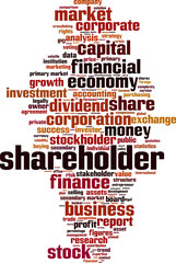 Shareholder word cloud concept. Vector illustration