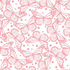 Obraz premium Butterflies seamless pattern