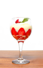 Strawberry dessert in a glass