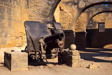 Cercles muraux Travaux détablissement Cannon in old portuguese fort. Diu, India