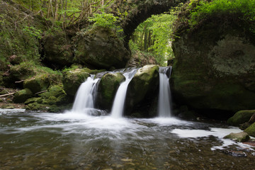 Naklejka na ściany i meble Waterfall in Mullerthal, also known as Little Switzerland