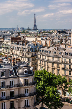 Panorama of Paris on the Sunset. France.