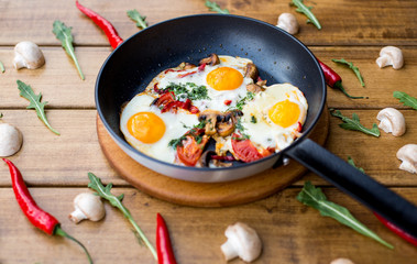 Fried eggs for breakfast