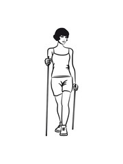 nordic walking sport woman