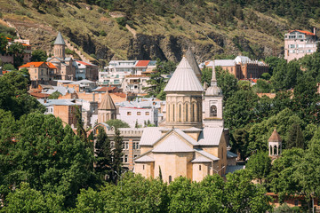 Fototapeta na wymiar Tbilisi Sioni Cathedral, Georgia. Cathedral of Saint Mary of Zio