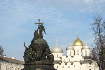 Monument  "Millennium of Russia" in the Novgorod Kremlin. UNESCO world heritage site.  Veliky Novgorod (Novgorod the Great), Russia