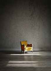 Stylish yellow armchair