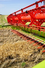 Obraz premium Mähdrescher- Scheidwerk, Nahaufnahme- Bildausschnitt