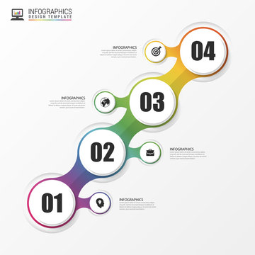Abstract colorful business path. Timeline infographic template