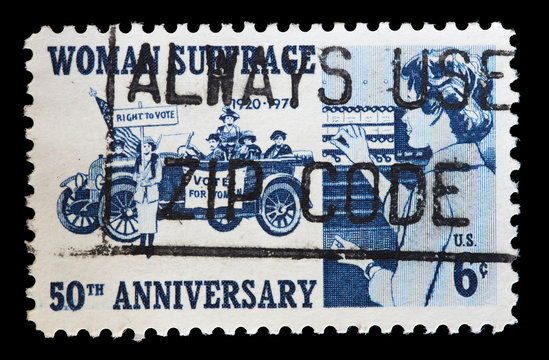 United States used postage stamp celebrating the women's suffrage