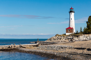 Crisp Point Light on Lake Superior in the Upper Peninsula of Mic