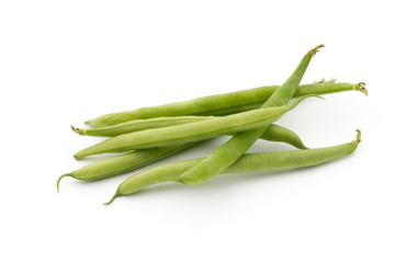 Green beans isolated on a white background.