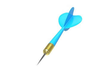blue dart isolated on white. 3d rendering.