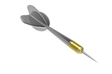 dart isolated on white. 3d rendering.