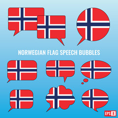 Norwegian Flag Speech Bubbles