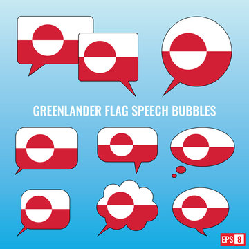 Greenlander Flag Speech Bubbles