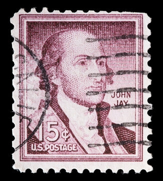 United States used postage stamp showing portrait of John Jay