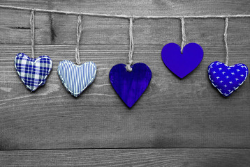 Loving Greeting Card With Blue Hearts