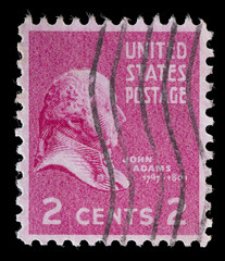 United States used postage stamp showing President John Adams
