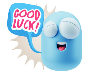 3d Illustration Laughing Character Emoji Expression saying Good