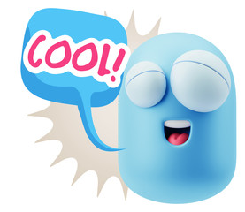 3d Illustration Laughing Character Emoji Expression saying Cool