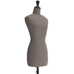 Female mannequin with stand retro style, close view. 3D graphic