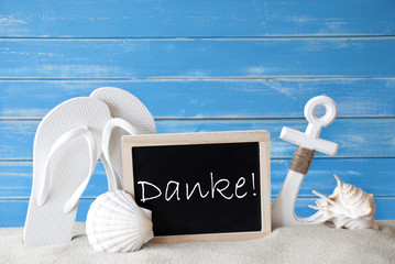 Summer Card With Danke Means Thank You