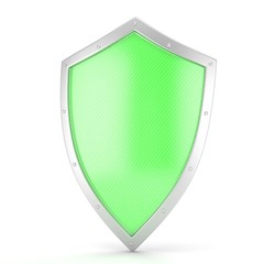 shield icon on white. 3d rendering.