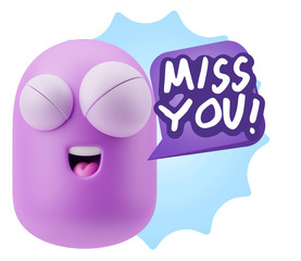 3d Illustration Laughing Character Emoji Expression saying Miss
