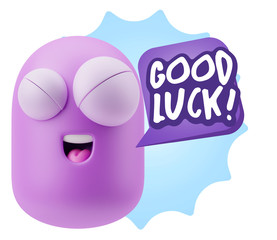 3d Illustration Laughing Character Emoji Expression saying Good