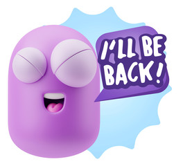 3d Illustration Laughing Character Emoji Expression saying I'll