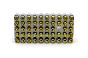Box of 9mm bullets with one missing