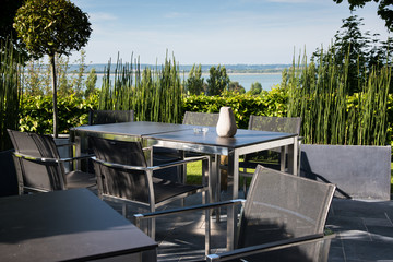 Open patio at Ferme Saint Siméon
