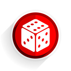 game icon, red circle flat design internet button, web and mobile app illustration
