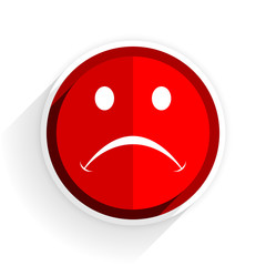 cry icon, red circle flat design internet button, web and mobile app illustration