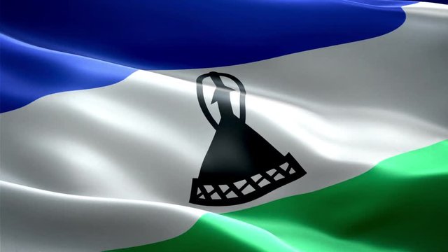 Lesoto national flag. Infinite loop. New effect and different lightining.