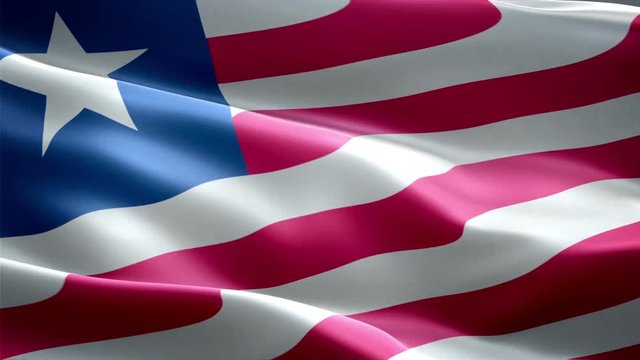 Liberia national flag. Infinite loop. New effect and different lightining.