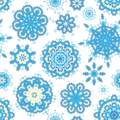 Ethnic pattern in pastel color with stylized flowers