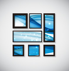 Abstract Gallery Background with Frame and Beautiful Wave. Vecto