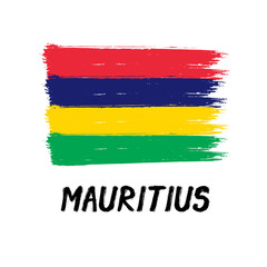 Flag Of Mauritius  - Grunge