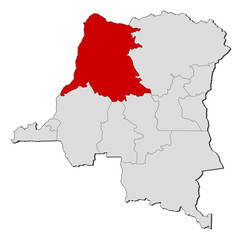Map - Democratic Republic of the Congo, Équateur