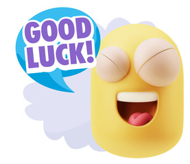 3d Illustration Laughing Character Emoji Expression saying Good