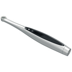 Laser medical device treatment with rotating head, silver. 3D graphic