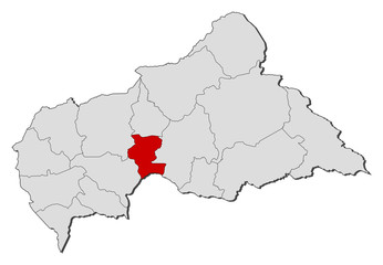 Obraz premium Map - Central African Republic, Kémo