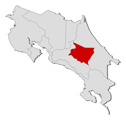 Map - Costa Rica, Cartago