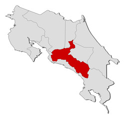 Map - Costa Rica, San Jos&eacute;